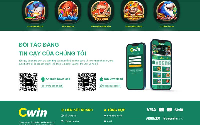 Hướng dẫn tải app Cwin05